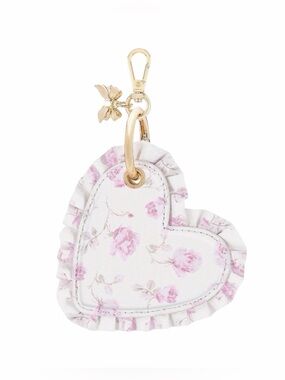 LoveShackFancy x Target - Case-Mate Ribbon Rosa Flora Ruffled Heart AirTag Charm